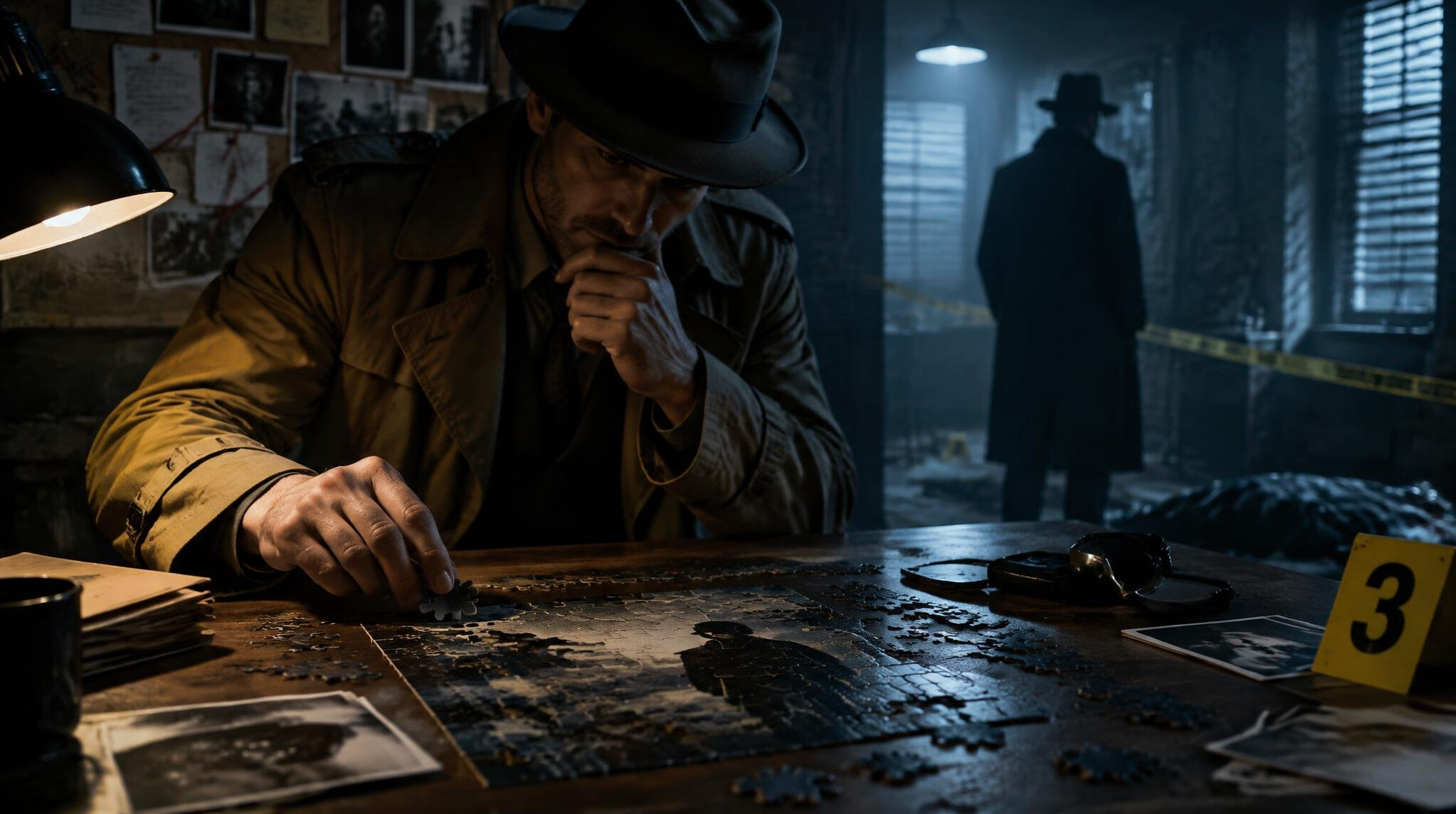 detective solving puzzle